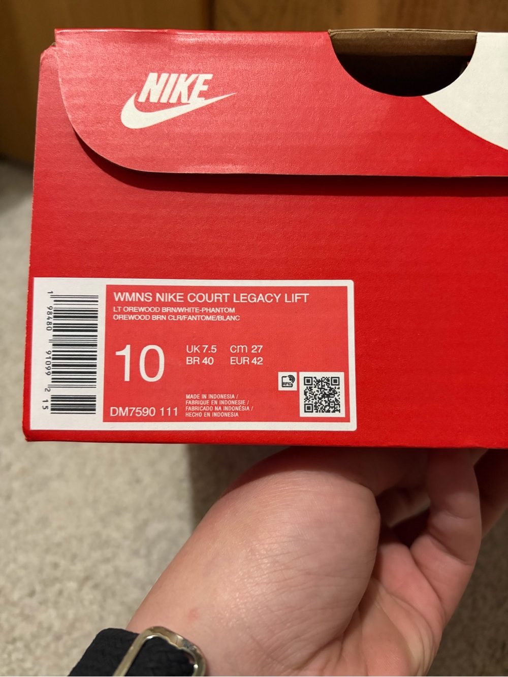 Nike Court Legacy Lift Platform Sneakers Light Orewood Brown Women’s Size 10 NWT - Picture 5 of 5